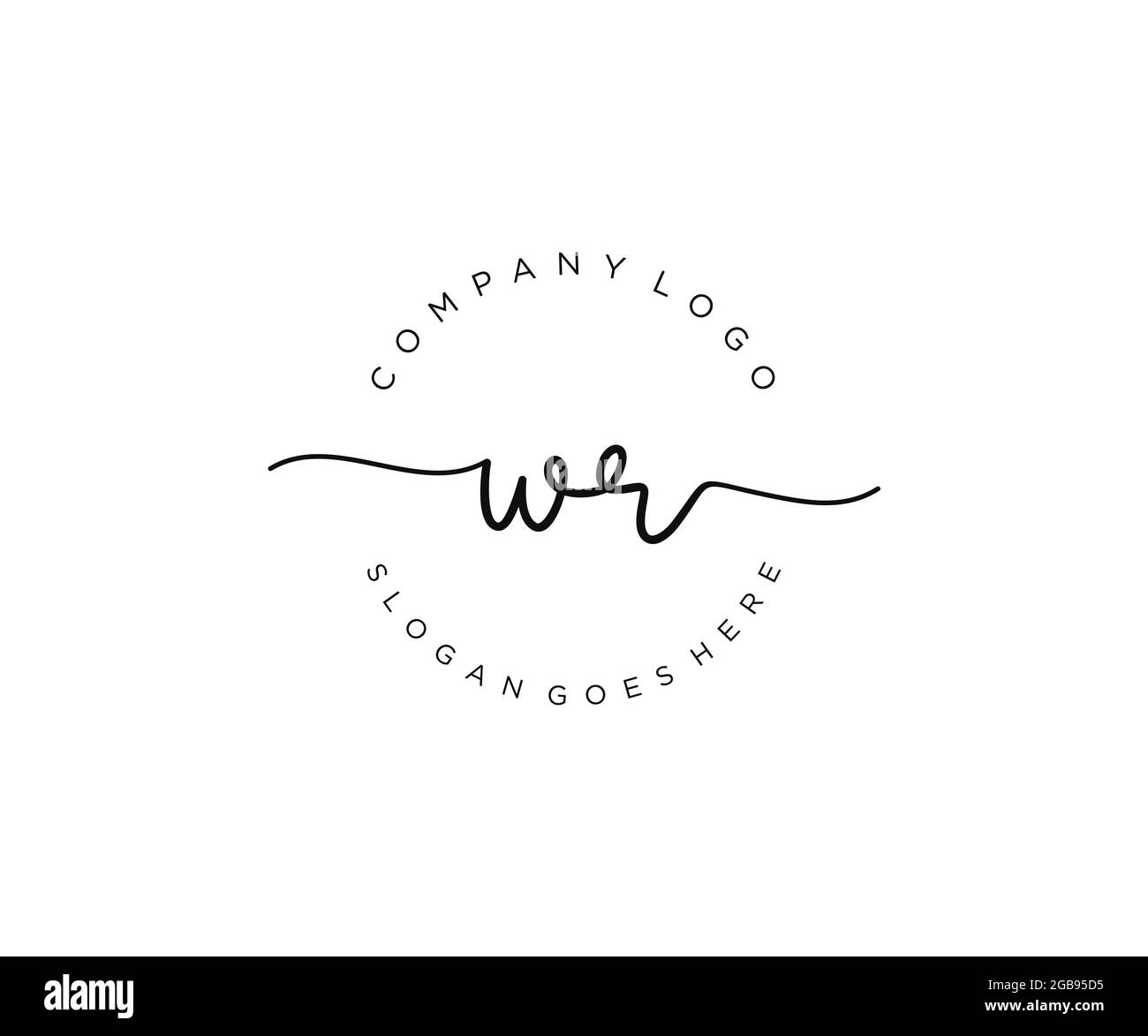 WR Feminine logo beauty monogram and elegant logo design, handwriting ...