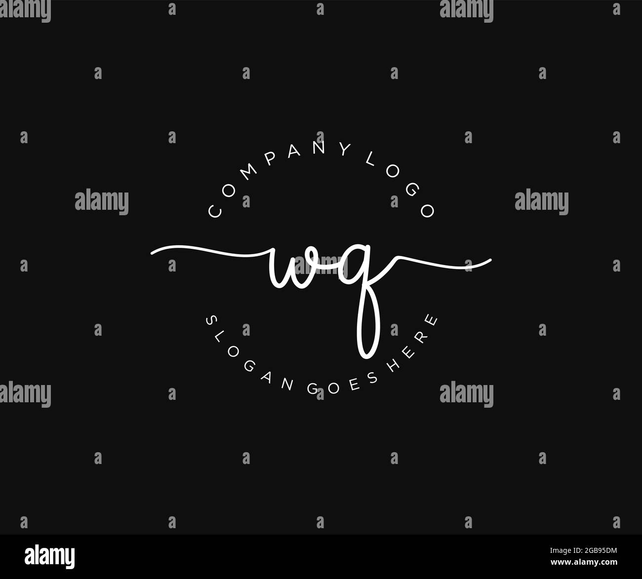 WQ Feminine logo beauty monogram and elegant logo design, handwriting ...