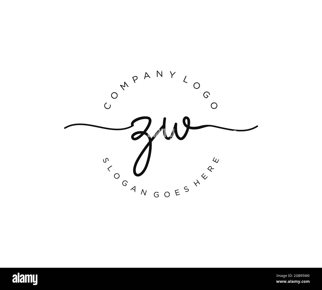 Zw minimal logo design Black and White Stock Photos & Images - Alamy