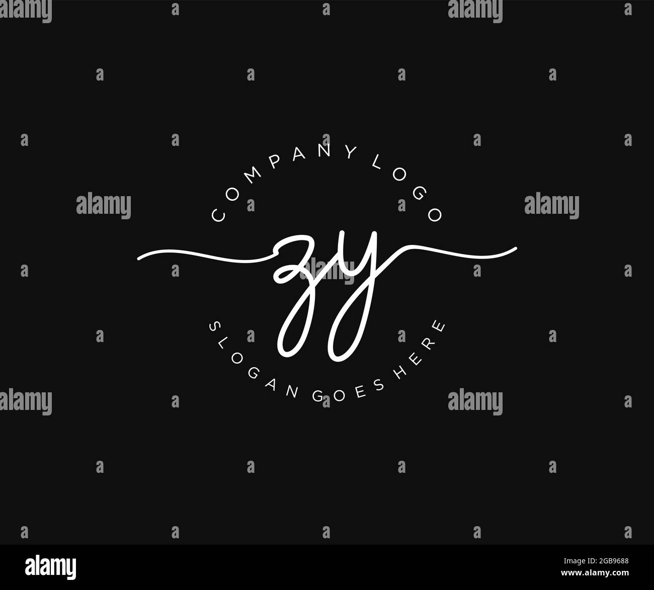 ZY Feminine logo beauty monogram and elegant logo design, handwriting ...