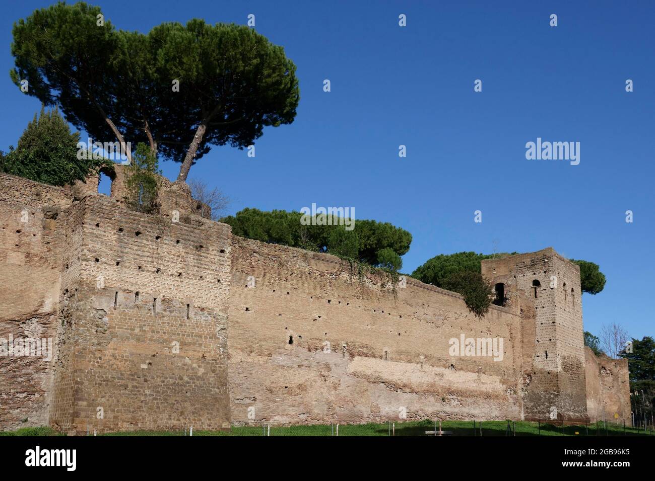 Aurelian Wall at Porta San Sebastiano, Rome, Lazio, Italy Stock Photo