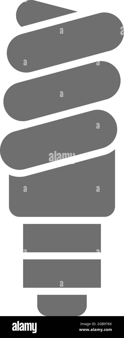 Energy saving lamp, utilization of light bulb gray icon Stock Vector ...