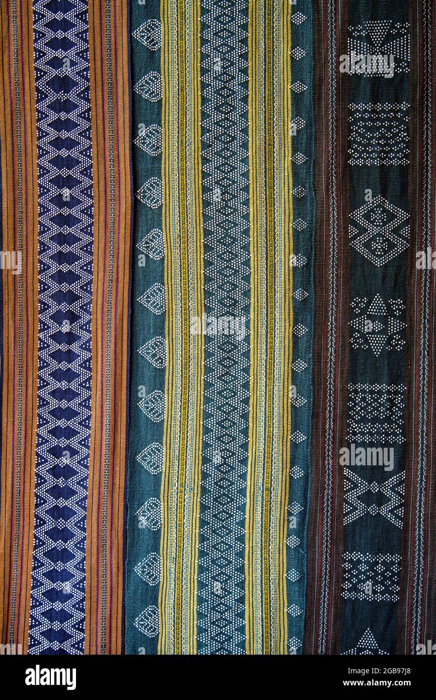 Embroidered scarves from Laos Stock Photo - Alamy