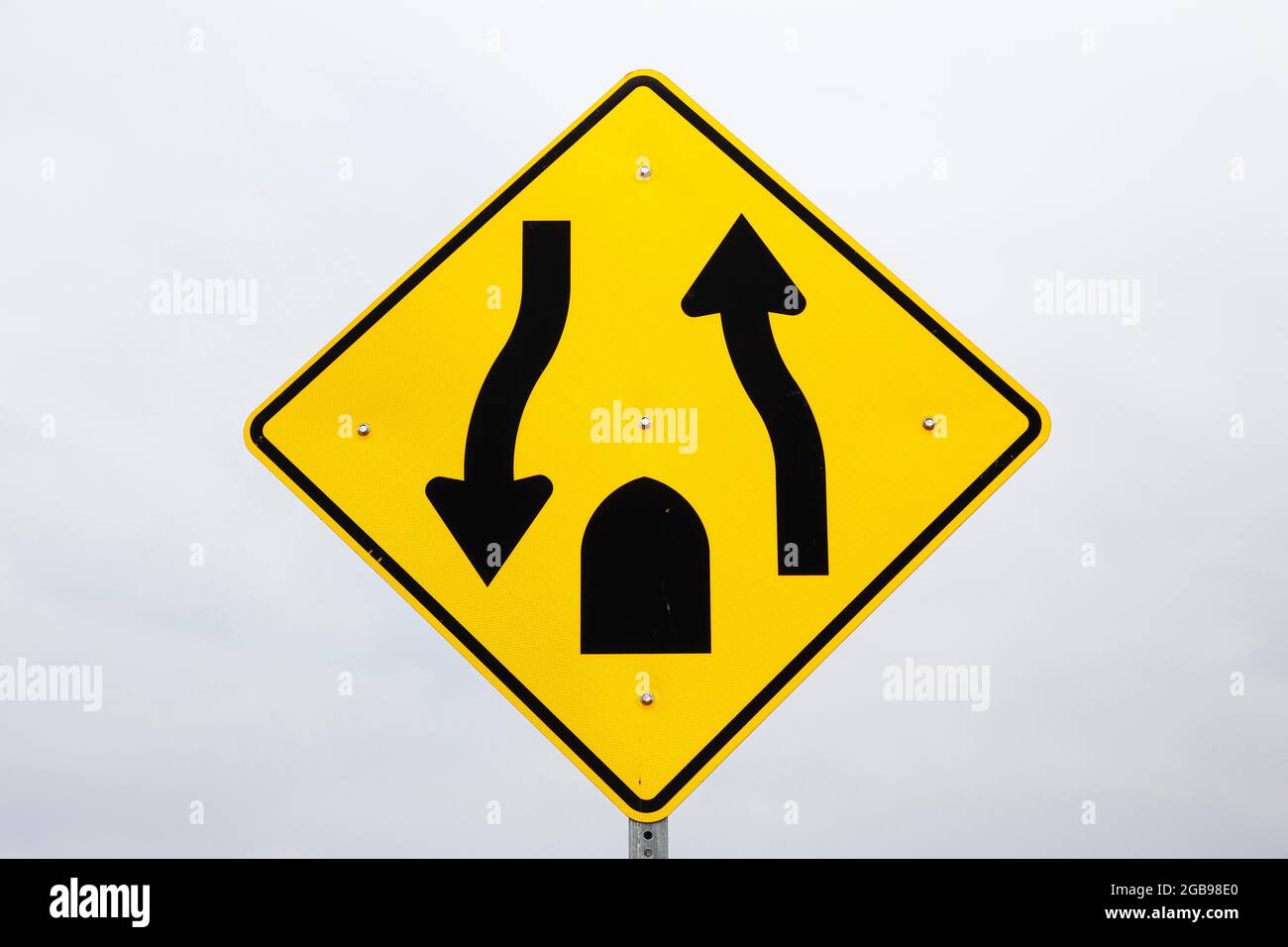 Sign for two way traffic, Province of Quebec, Canada Stock Photo