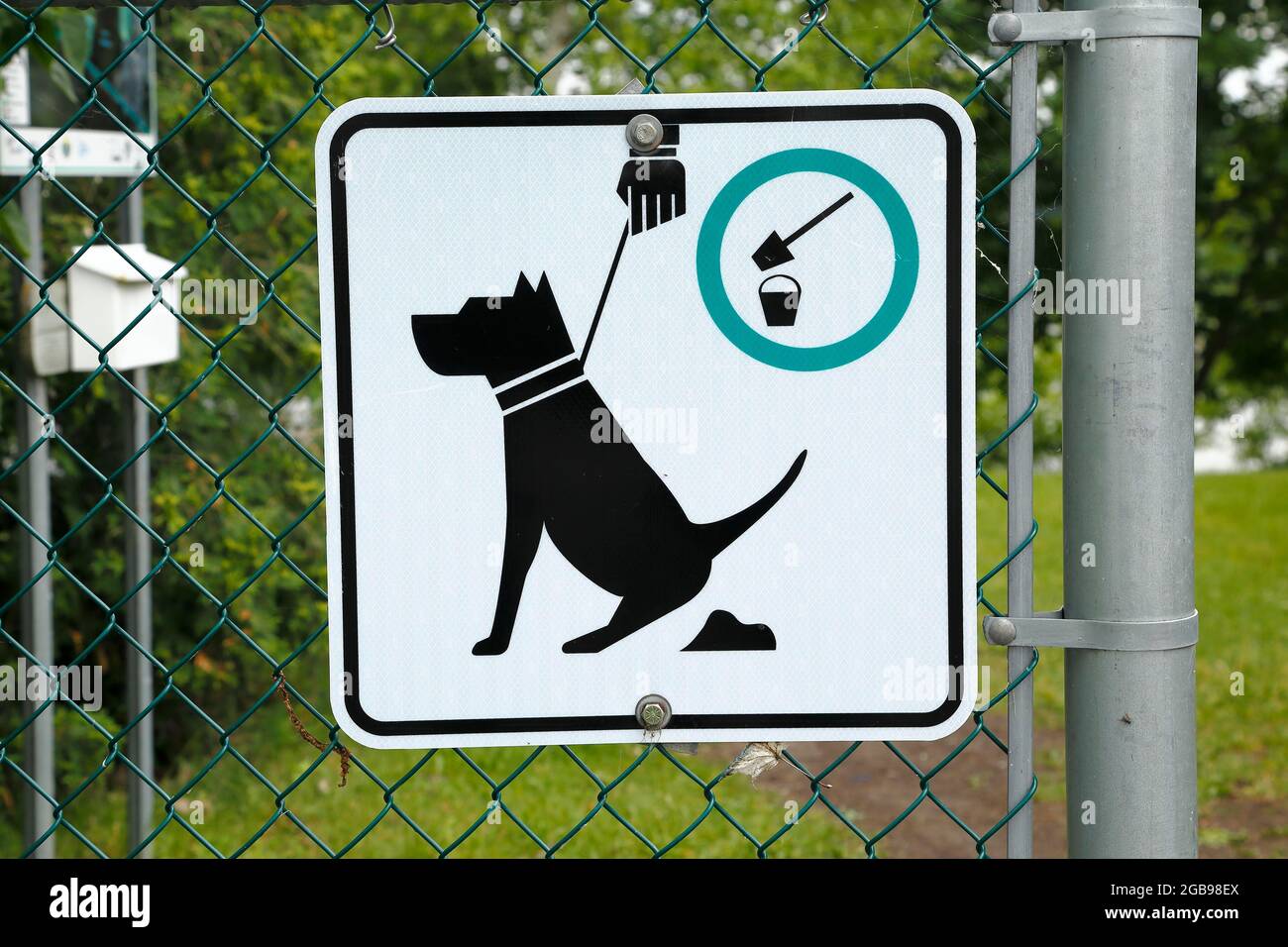 Sign for pickup dog remains, province of Quebec, Canada Stock Photo