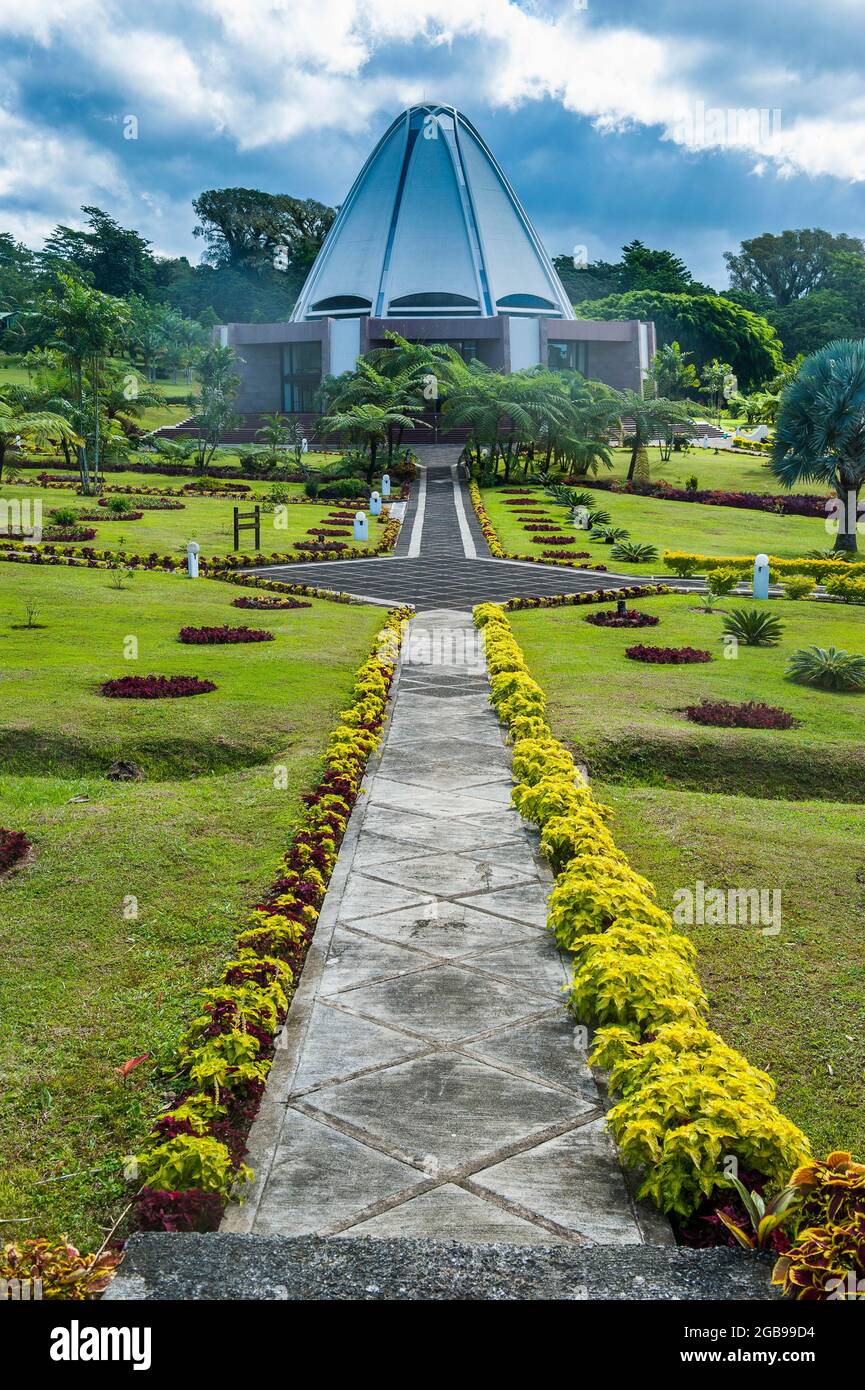 Park of the Baha'i House of Worship Samoa, Upolo, Samoa, South Pacific Stock Photo