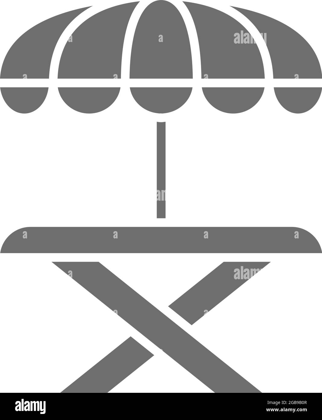 Street picnic table with umbrella gray icon Stock Vector Image & Art ...