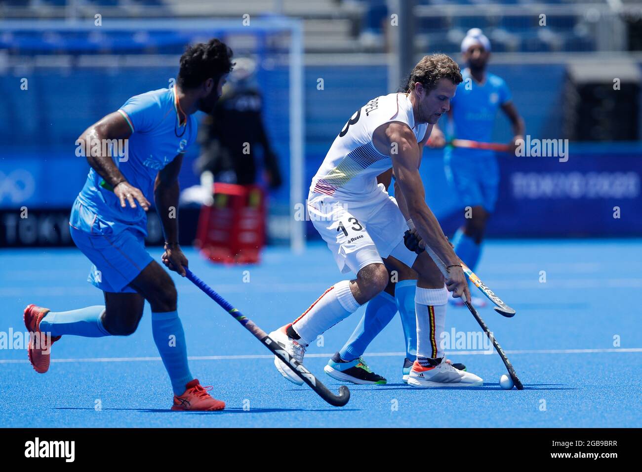 TOKYO, JAPAN AUGUST 3 Nicolas de Kerpel of Belgium, Hardik Singh of