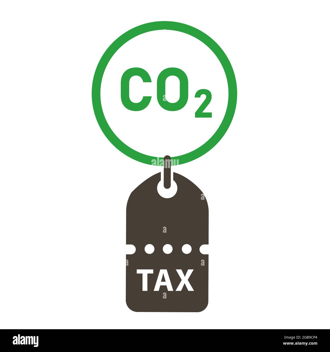 Carbon tax price label of CO2 emissions compensation icon Stock Vector