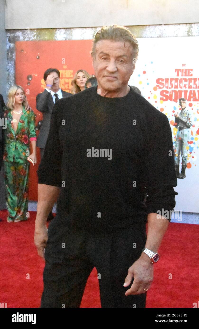 Los Angeles, California, USA 2nd August 2021 Actor Sylvester Stallone attends Warner Bros. Premiere of 'The Suicide Squad' at Regency Village Theatre on August 2, 2021 in Los Angeles, California, USA. Photo by Barry King/Alamy Live News Stock Photo