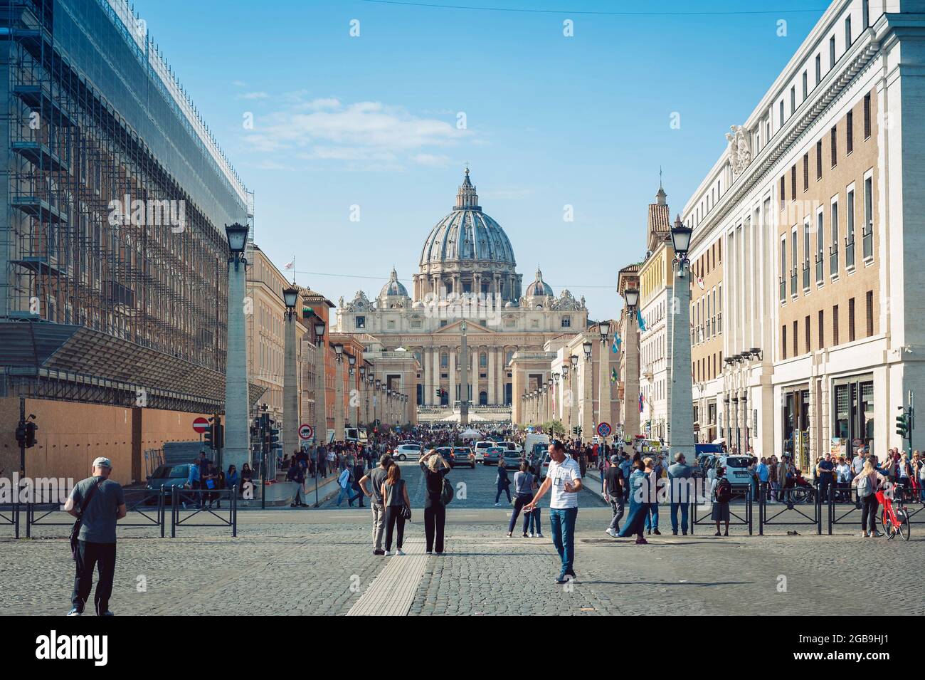 Vatican City Street View View From Via Della Conciliazione (Road Of The Conciliation), One Of  Historic Street In Rome, Italy, Towards St. Peter's Basilica In Vatican City  Stock Photo - Alamy