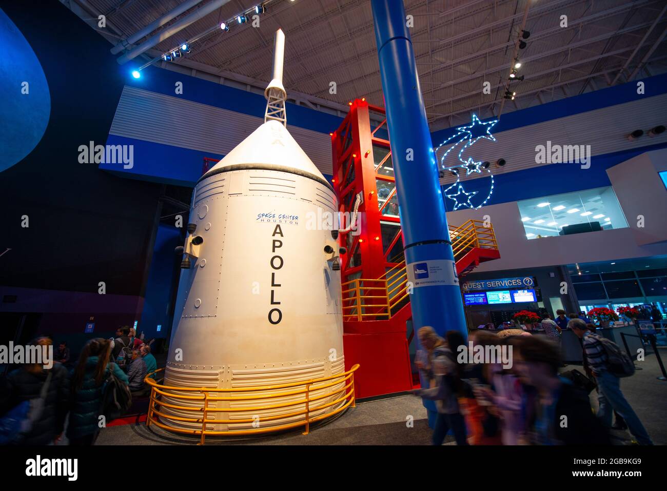 Saturn V rocket model displayed in Johnson Space Center in city of