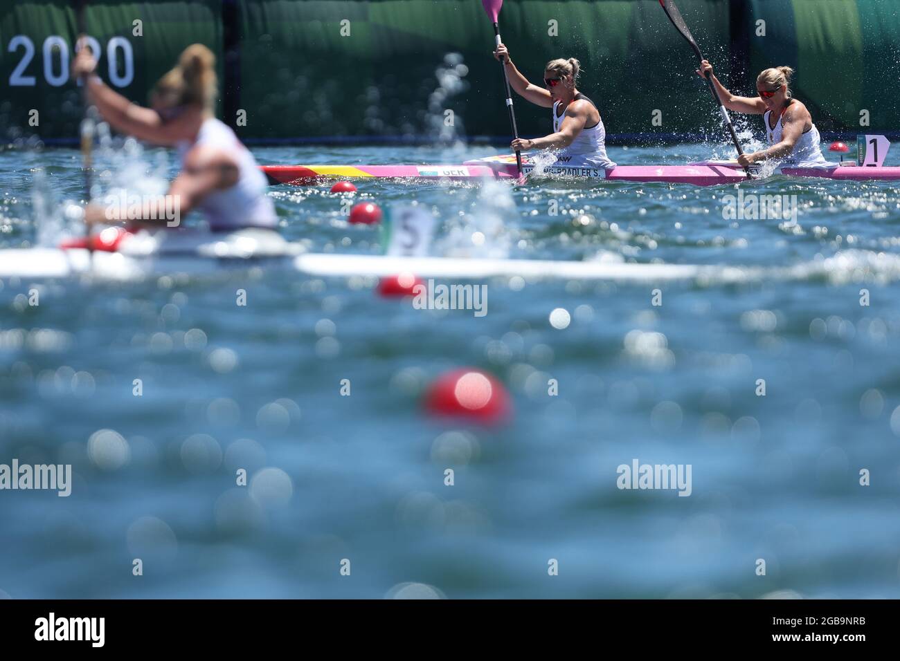 Tokyo, Japan. 03rd Aug, 2021. Canoe Olympics, women, kayak double, 500m, final in the Sea