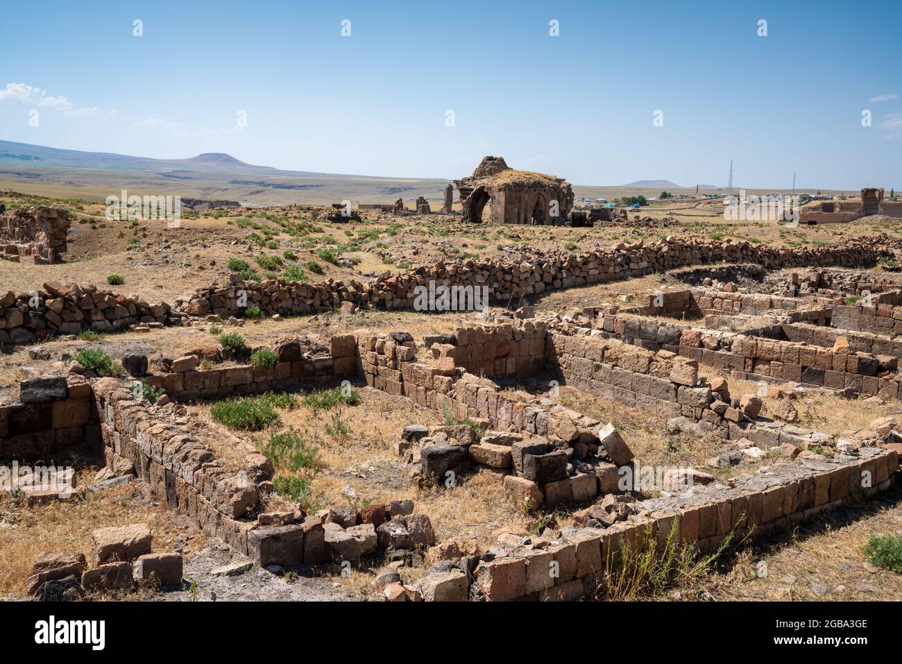 Ani city ruins historical ancient ruins of an antique city in Kars, Turkey. High quality photo Stock Photo