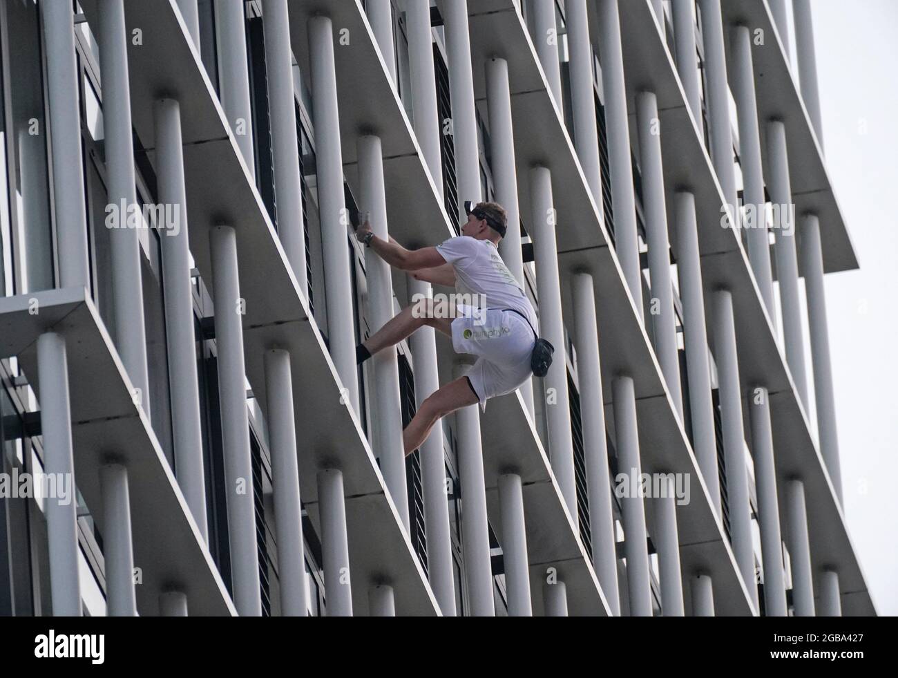 Free-solo climber George King climbs the Stratosphere Tower building, a ...