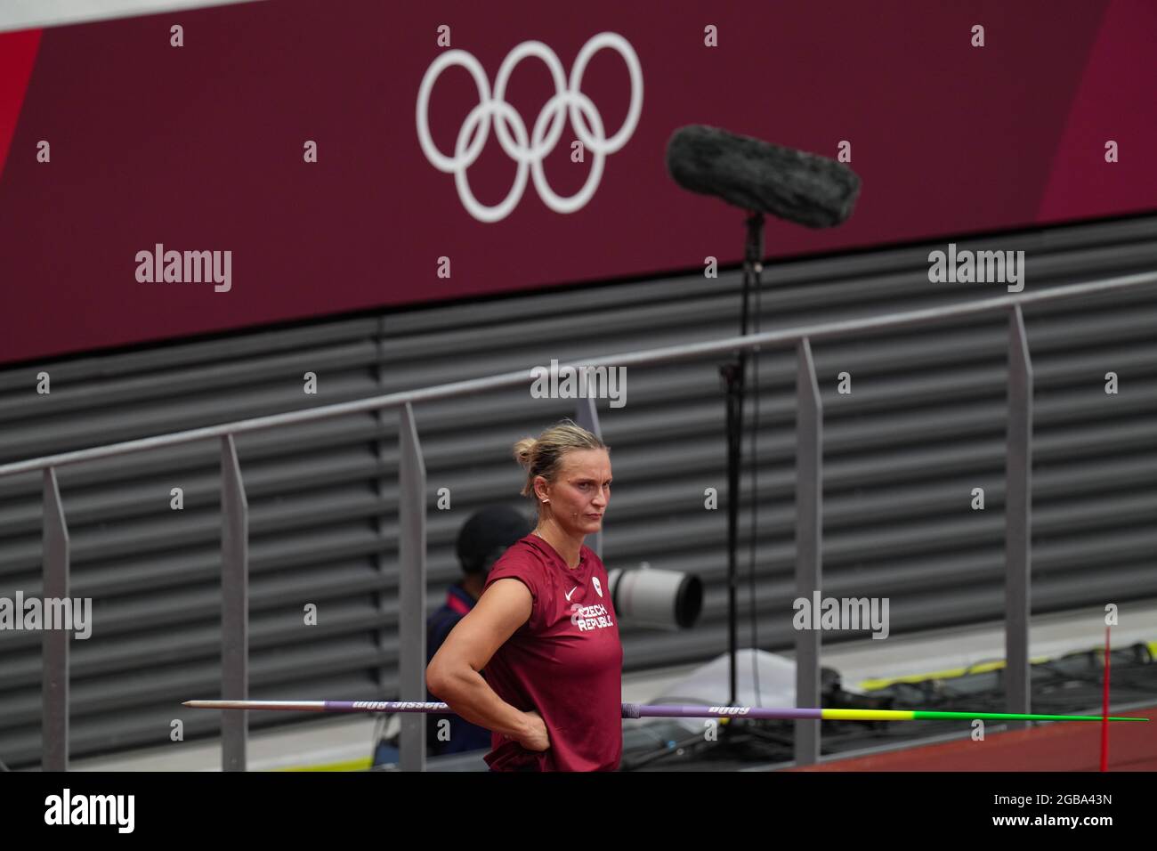 Czech athlete Barbora Spotakova attends women's javelin throw