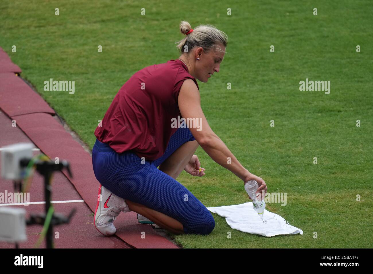 Czech athlete Barbora Spotakova attends women's javelin throw