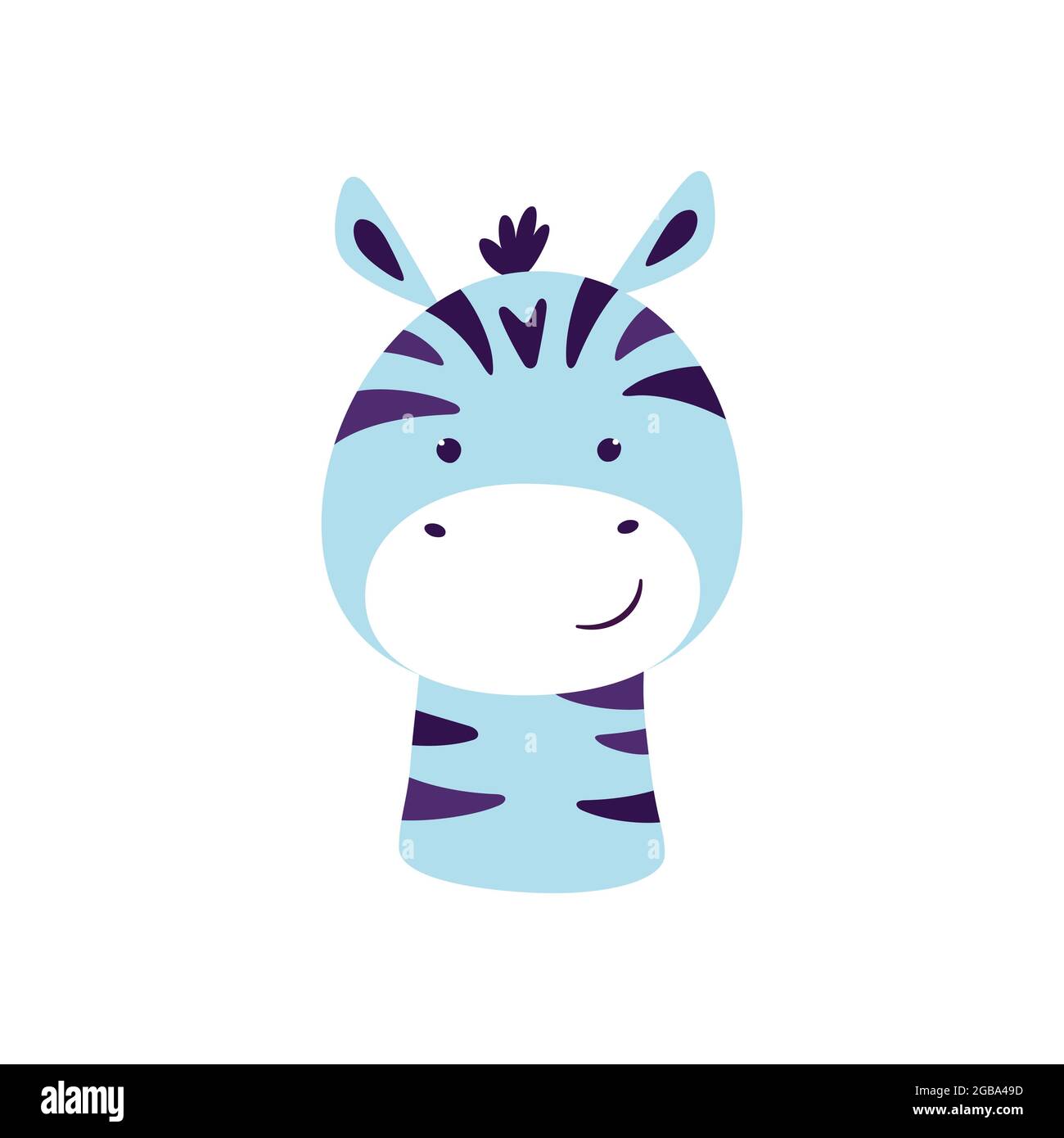 Cute zebra. Animal kawaii character. Funny little zebra face. Vector hand  drawn illustration isolated on white background Stock Vector Image & Art -  Alamy