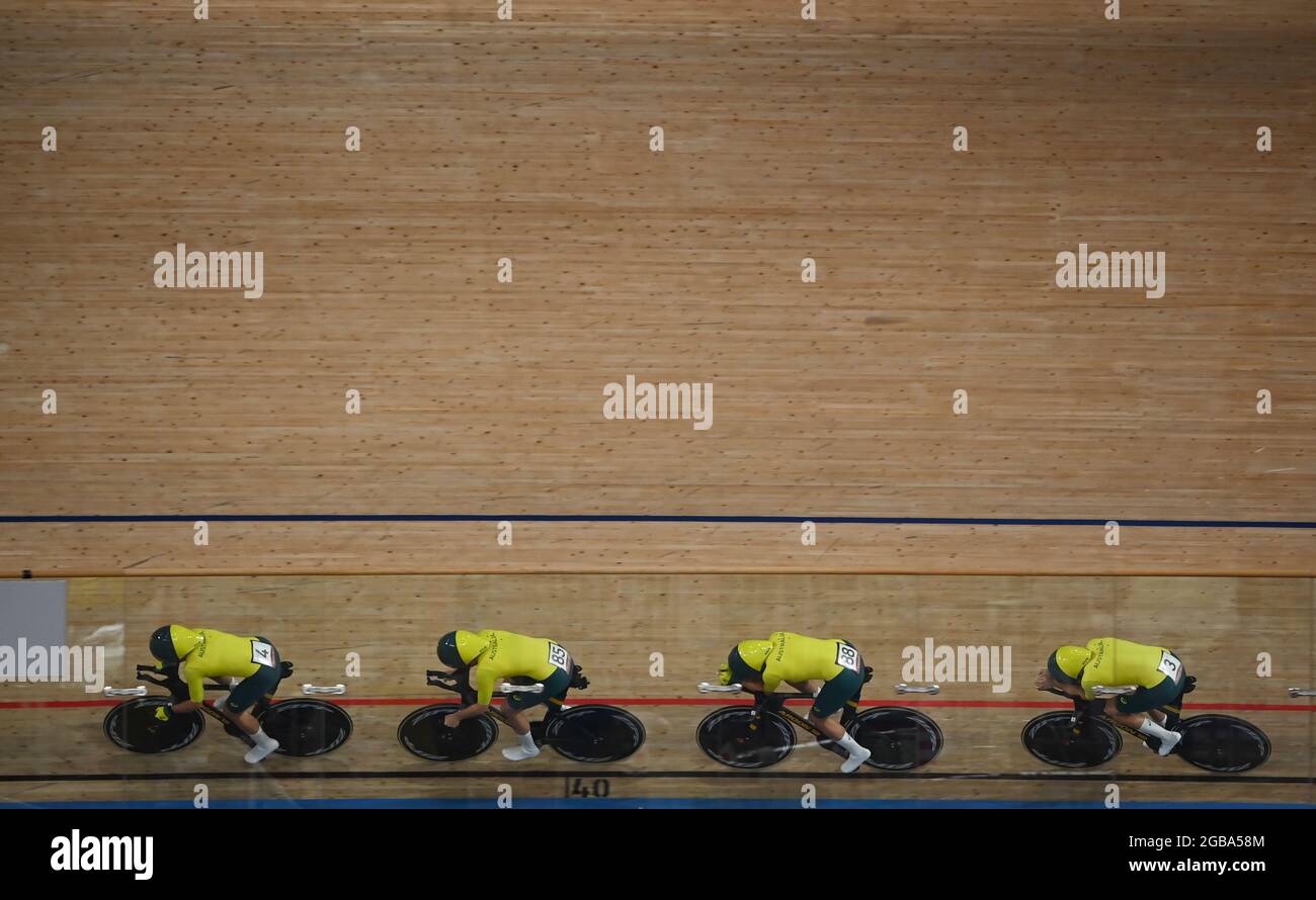 Izu, Japan. 03rd Aug, 2021. Cycling/Track Olympics, preliminaries