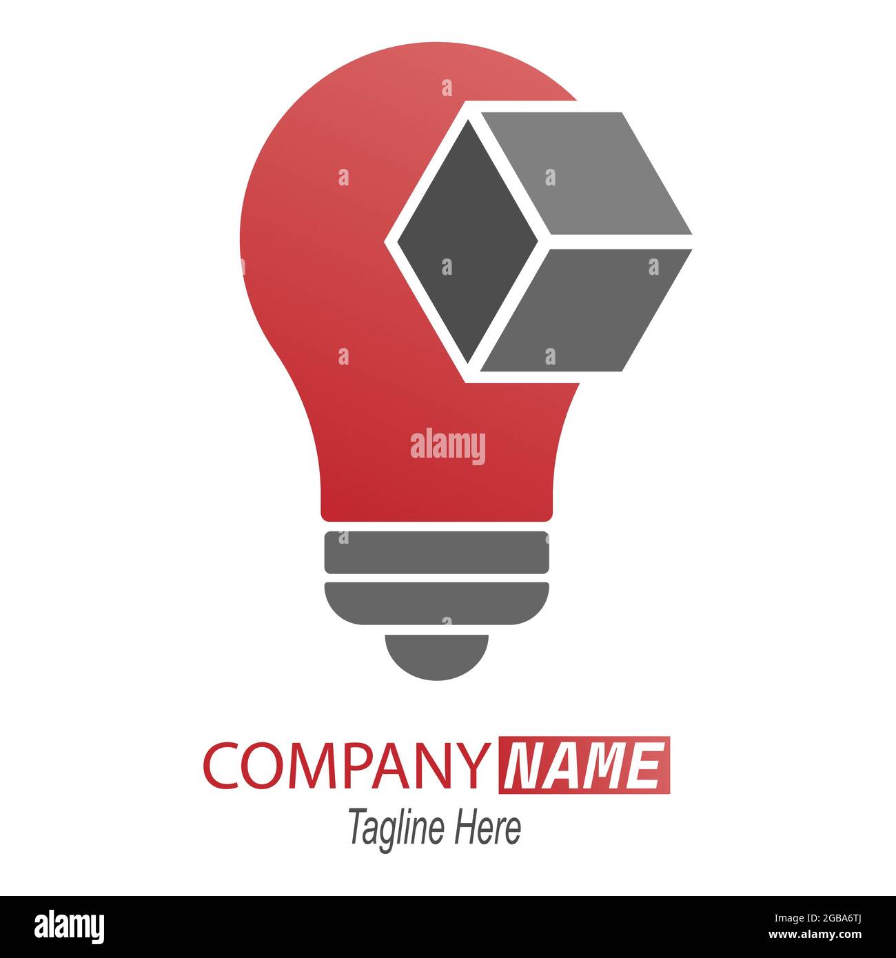 Vector abstract icon with a light bulb for a logo, sticker or brand ...