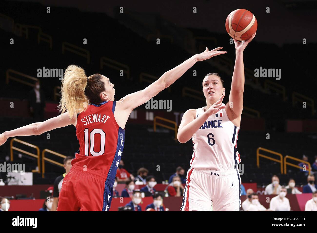 Alexia CHARTEREAU (6) of France during the Olympic Games Tokyo 2020,  Basketball Women's Preliminary Round Group B between France and USA on  August 2, 2021 at Saitama Super Arena in Tokyo, Japan -