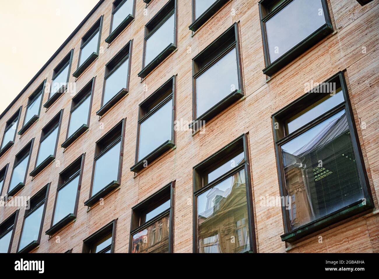 Facade of building. Windows on the residential building. Modern architecture style Stock Photo