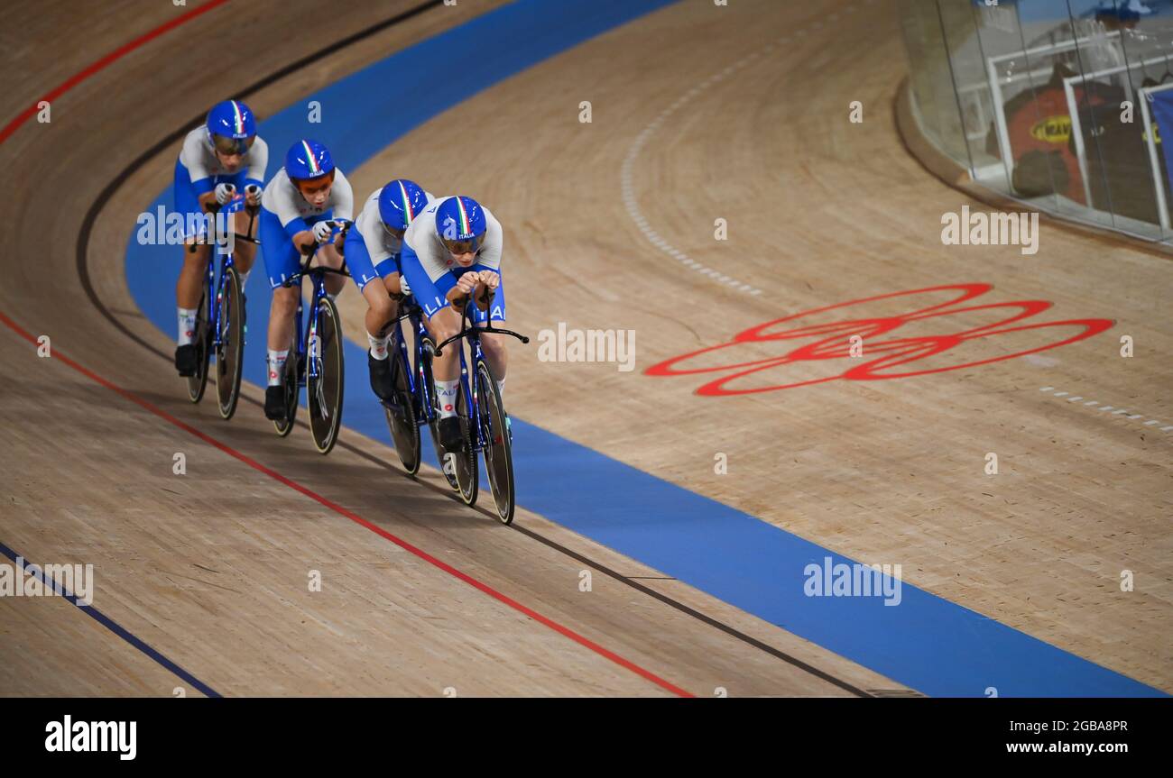 Izu, Japan. 03rd Aug, 2021. Cycling/Track Olympics, preliminaries