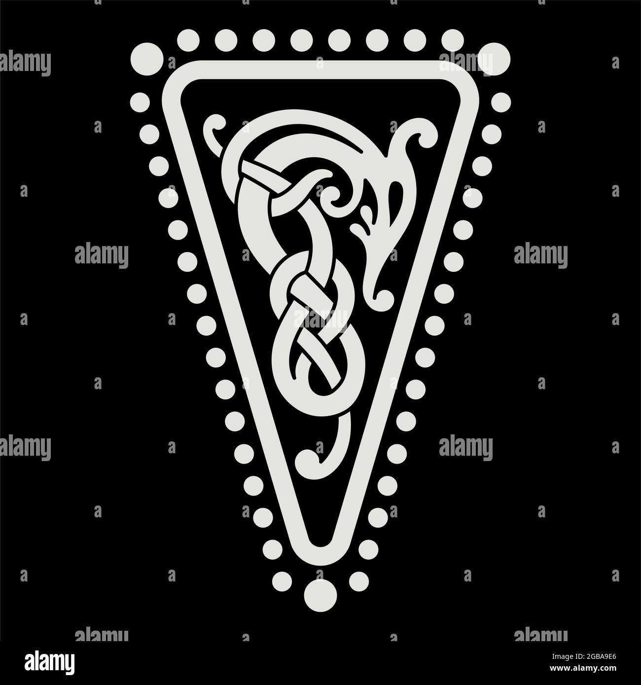 Ancient decorative dragon in celtic style, scandinavian knot-work  illustration Stock Vector Image \u0026 Art - Alamy, image size:1300x1389