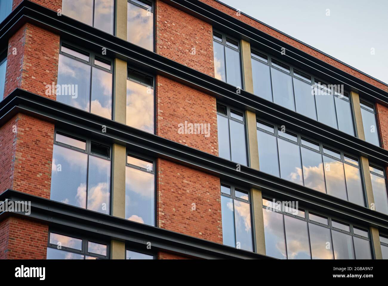 Facade of building. Windows on the residential building. Modern architecture style Stock Photo