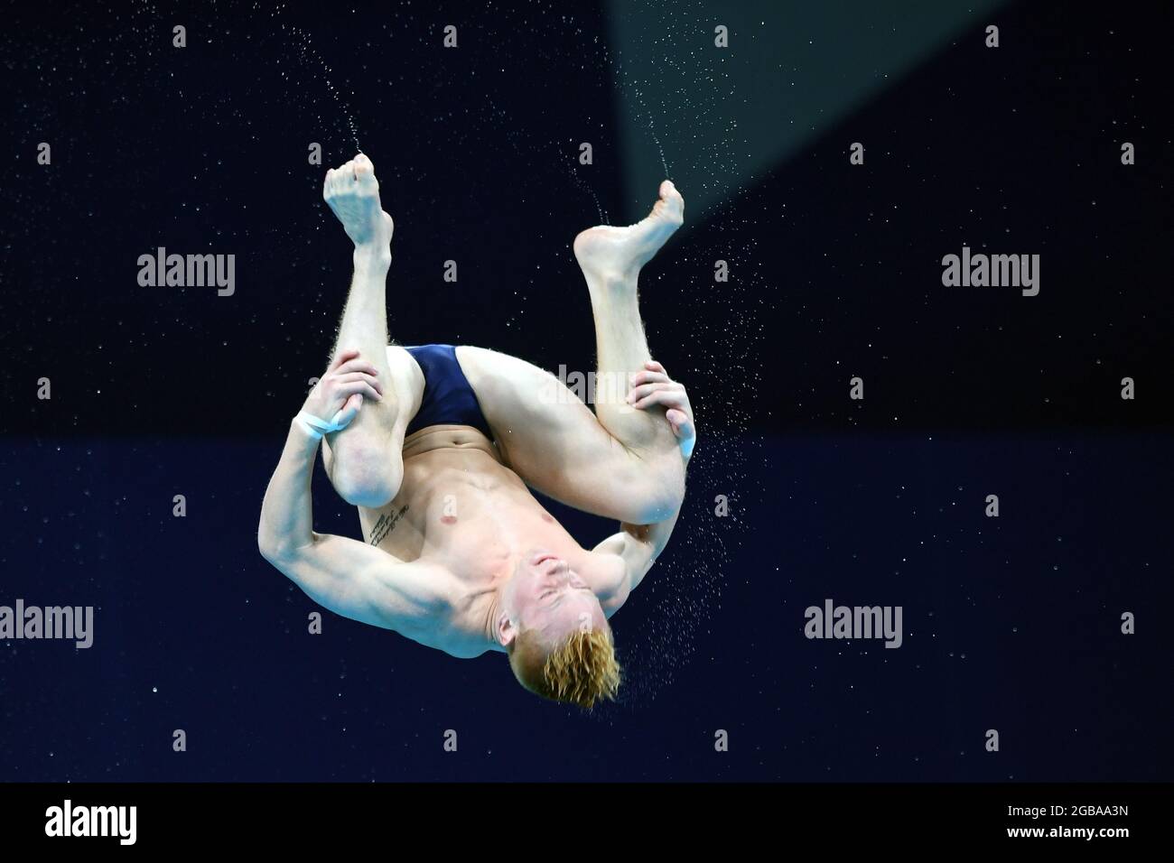 Tokyo, Japan. 03rd Aug, 2021. Swimming: Olympics, preliminaries, water diving - artistic diving 3m, men, final, Tokyo Aquatics Centre. Andrew Capobianco from the USA in action. Credit: Swen Pförtner/dpa/Alamy Live News Stock Photo