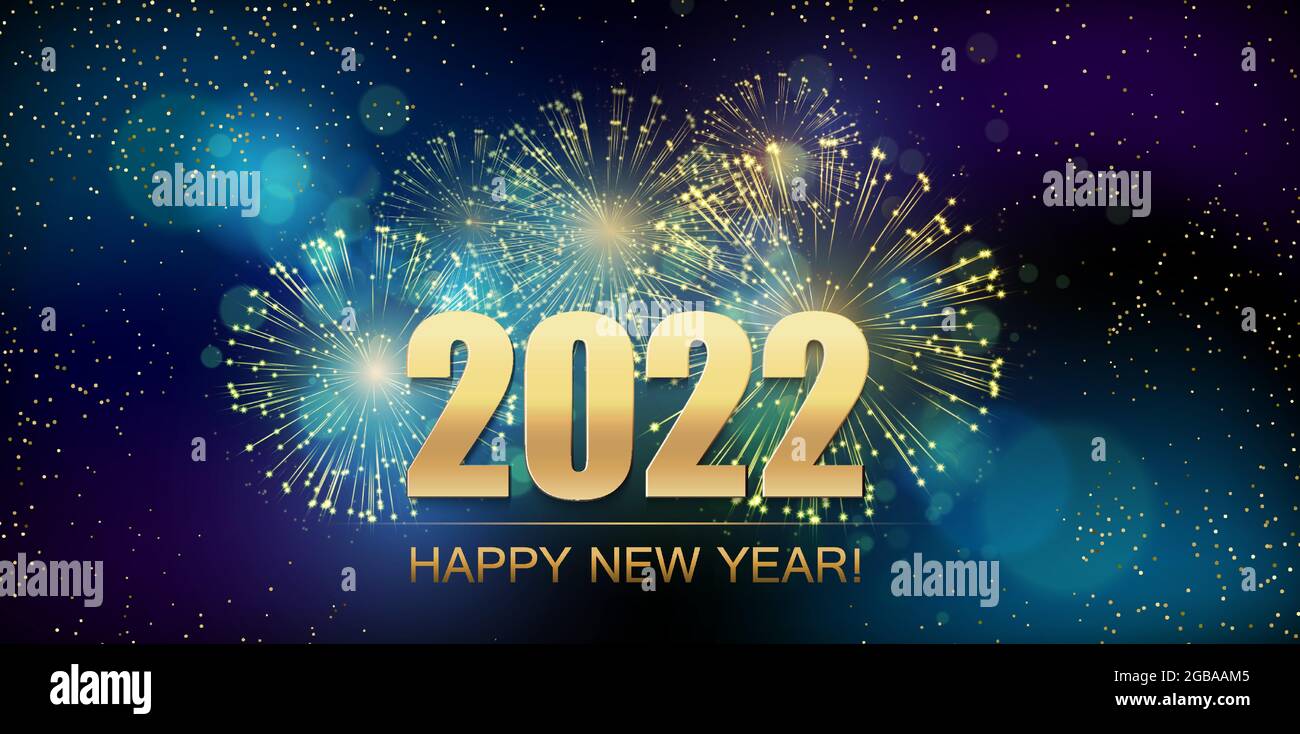 2022 New Year Abstract background with fireworks. Vector Stock Vector ...