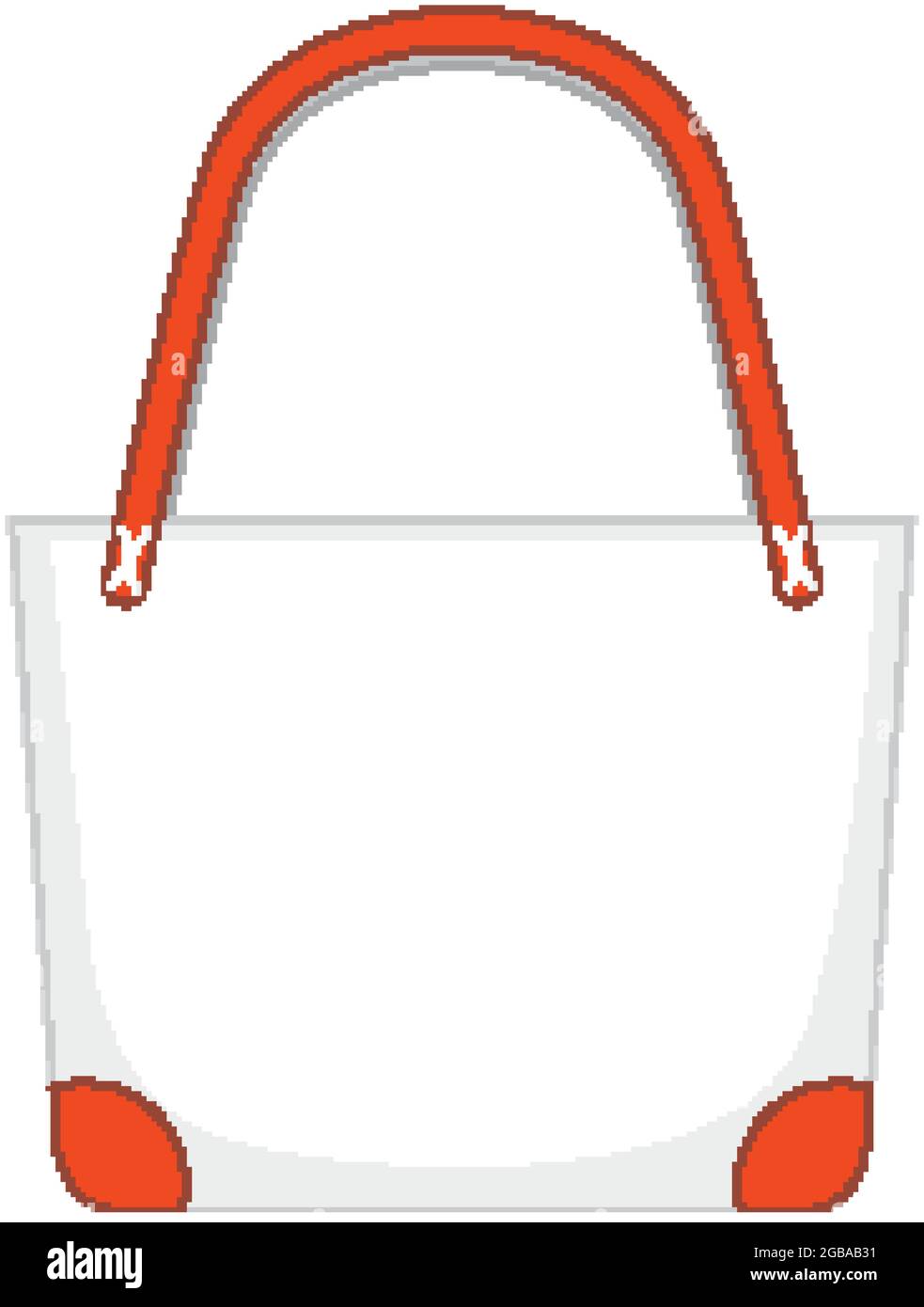 Front of basic white handbag isolated illustration Stock Vector