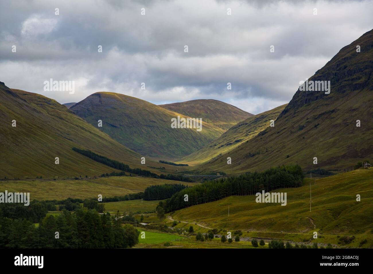 Scottish highlands, with great valleys and mountains, freshwater lakes ...