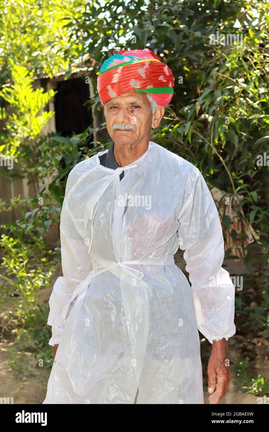 Indian farmer white turban in hi-res stock photography and images - Alamy