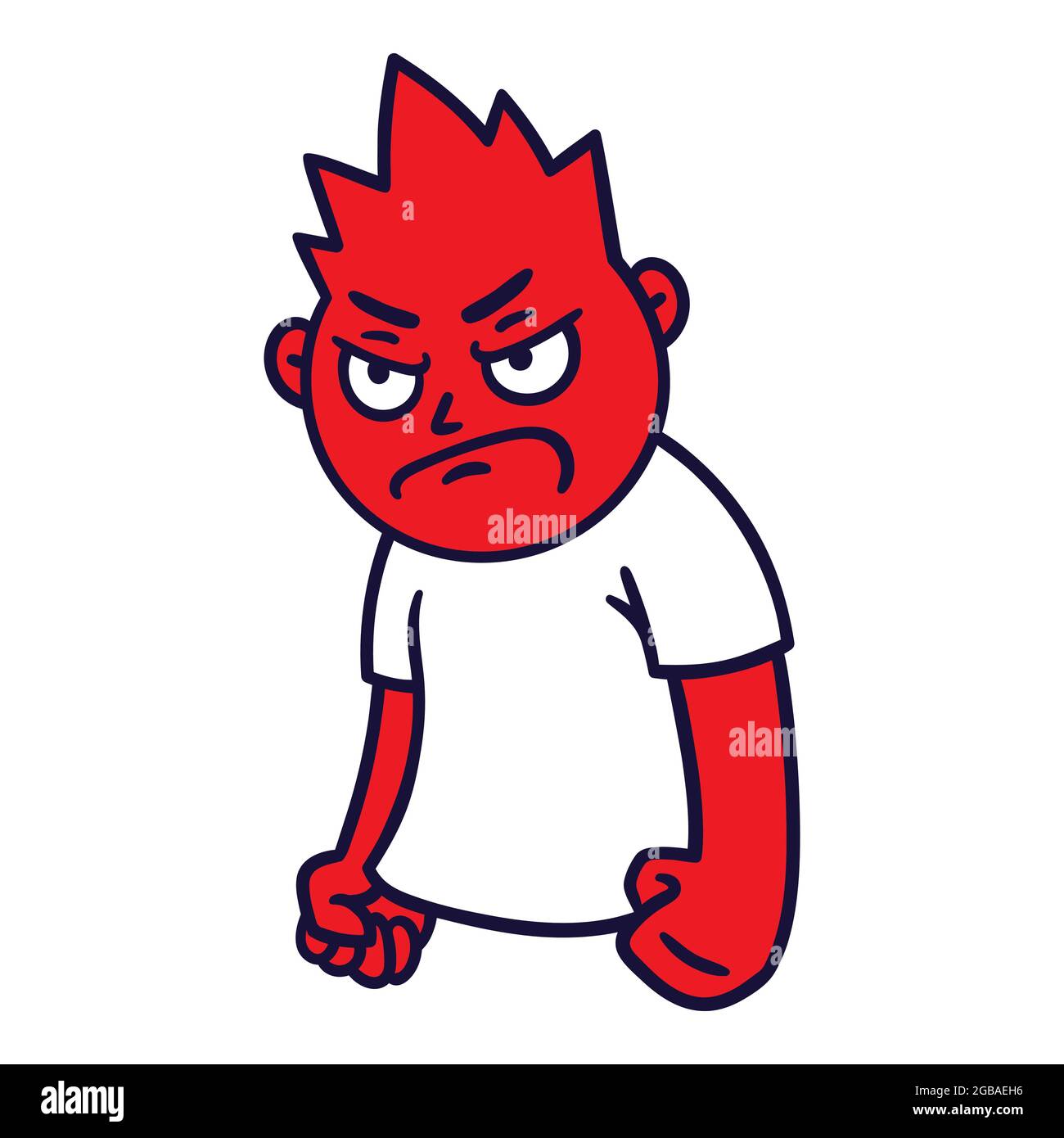 Man with angry emotion. Mad emoji avatar. Portrait of a grumpy person.  Cartoon style. Flat design vector illustration Stock Vector Image & Art -  Alamy
