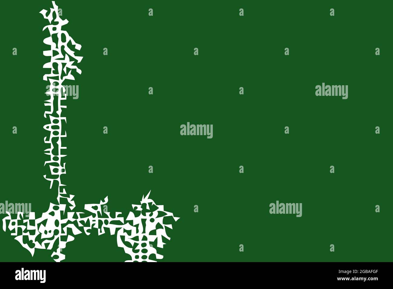 Green and white background. Abstract vector. Modern geometric design. 2D rendering digital illustration. Stock Vector