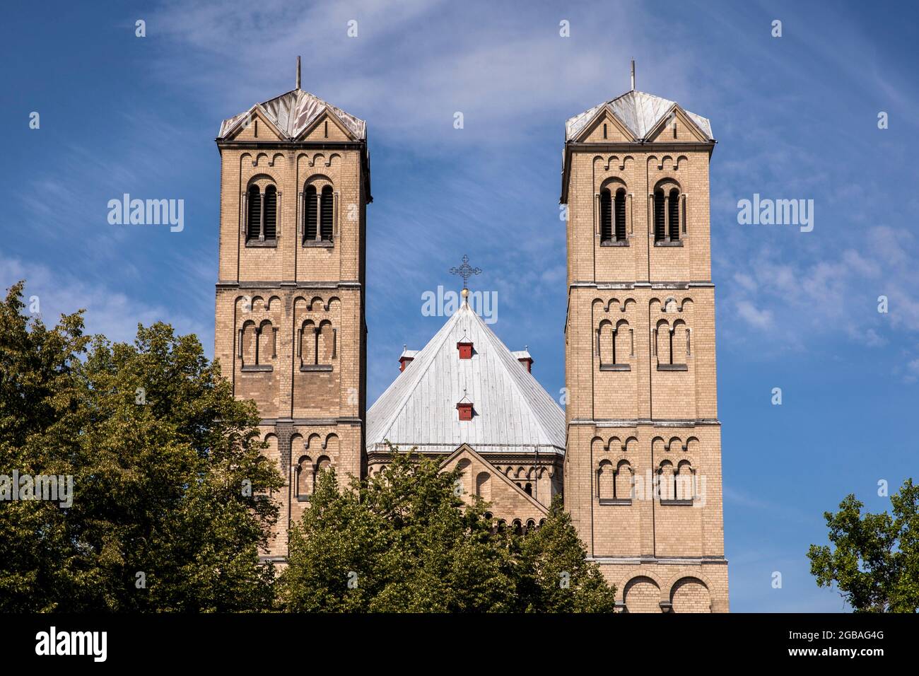the romanesque church St. Gereon, Cologne, Germany.  die romanische Kirche St. Gereon, Koeln, Deutschland. Stock Photo