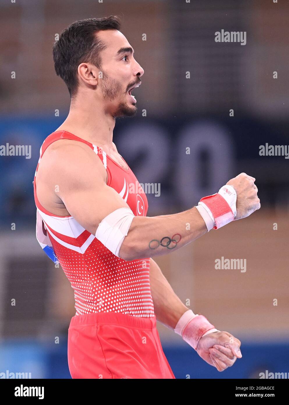 03 August 2021, Japan, Tokio Gymnastics Olympics, parallel bars, men