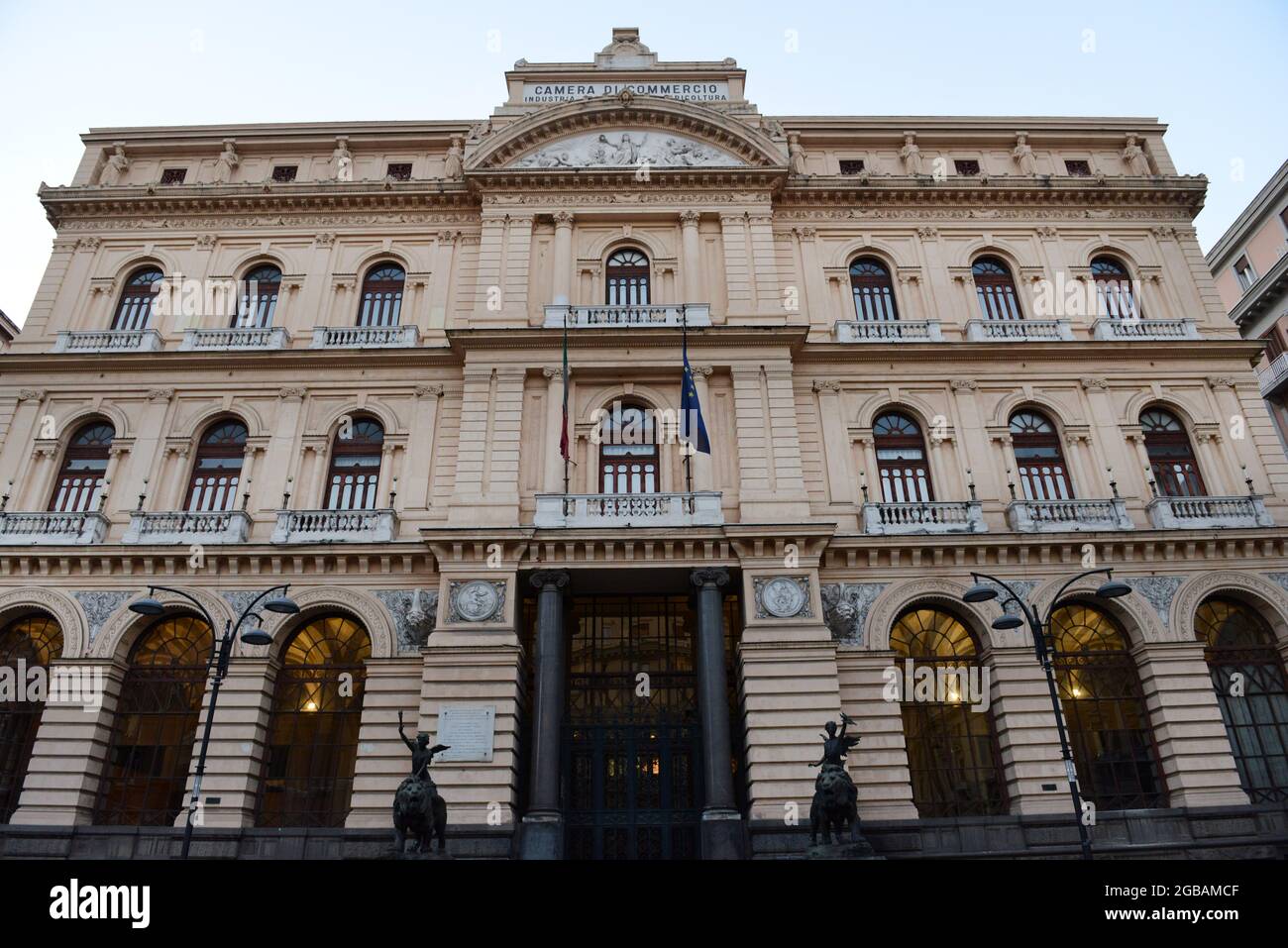 Chamber of commerce building in Naples, Italy. Stock Photo