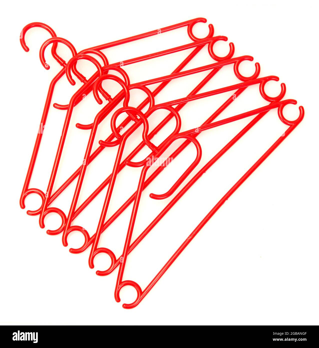 plastic hangers isolated on white Stock Photo Alamy