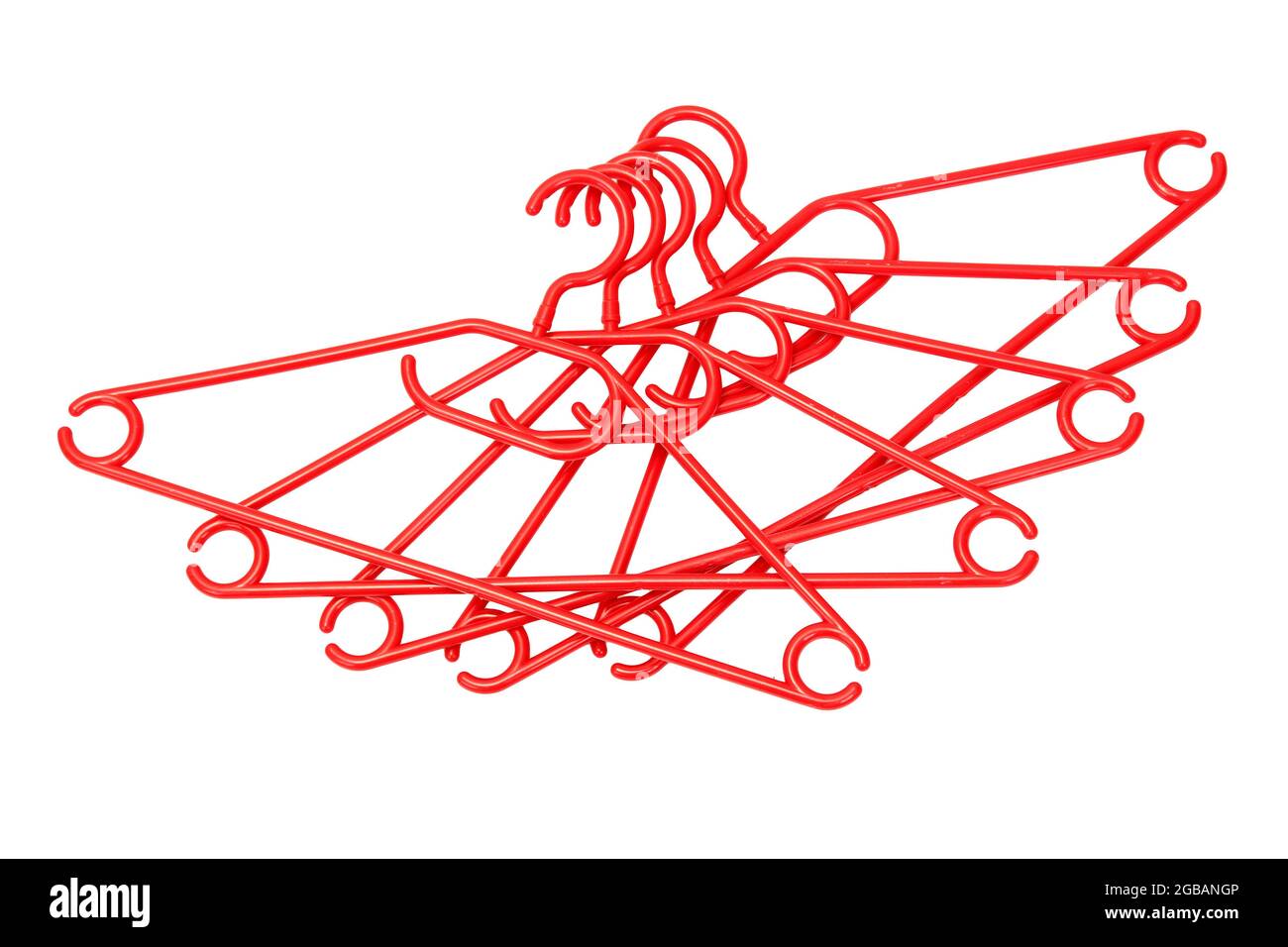 plastic hangers isolated on white Stock Photo Alamy