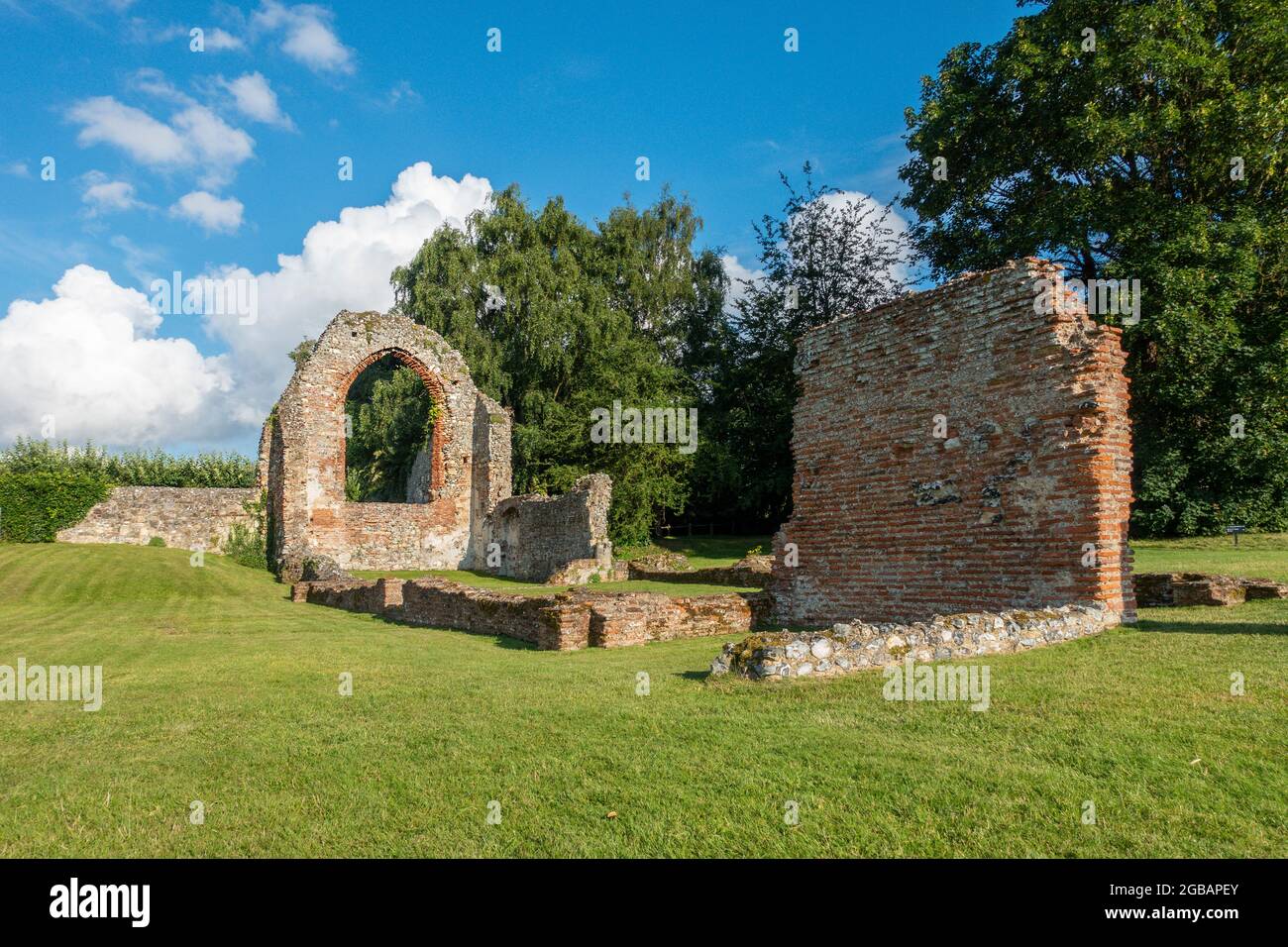 Remains,of,St Pancras Church,St Augustines Abbey,Canterbury,Kent Built in the 7th Century using some Roman material (The red bricks) Stock Photo