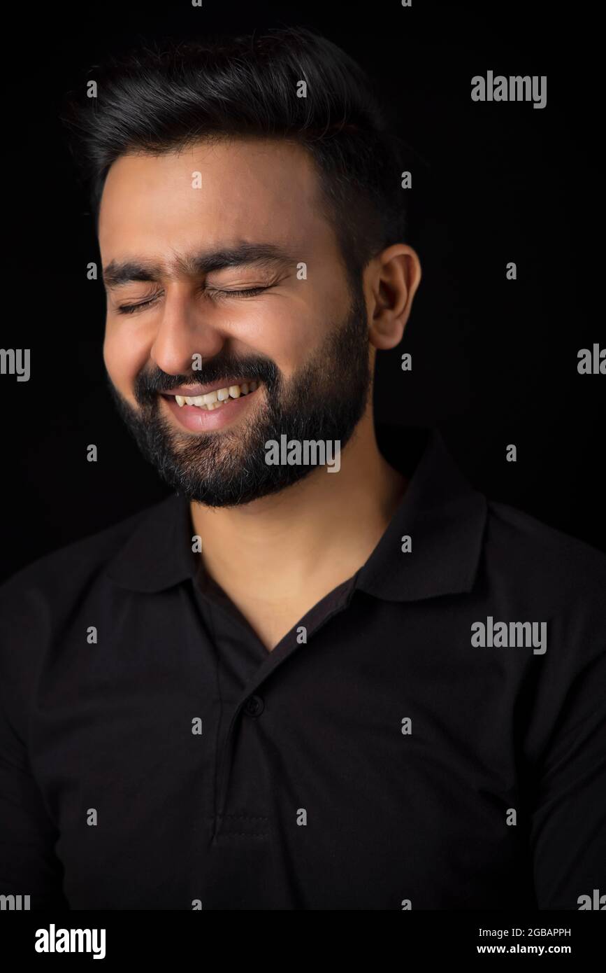 Portrait bearded man laughing hi-res stock photography and images - Alamy