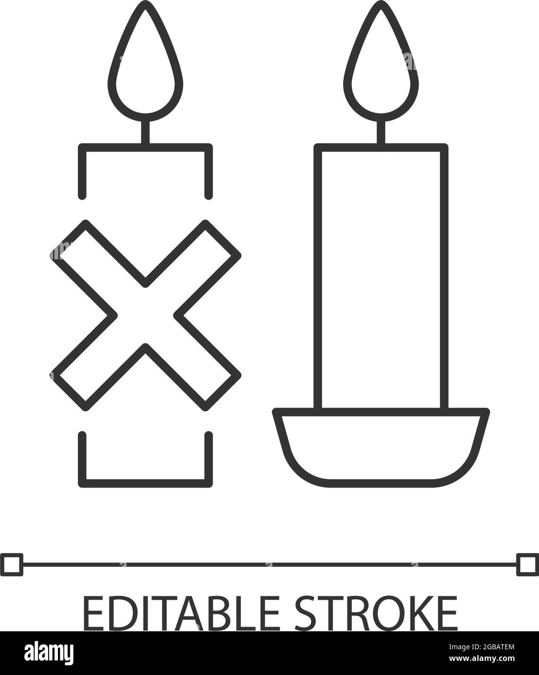Use candleholder linear manual label icon Stock Vector