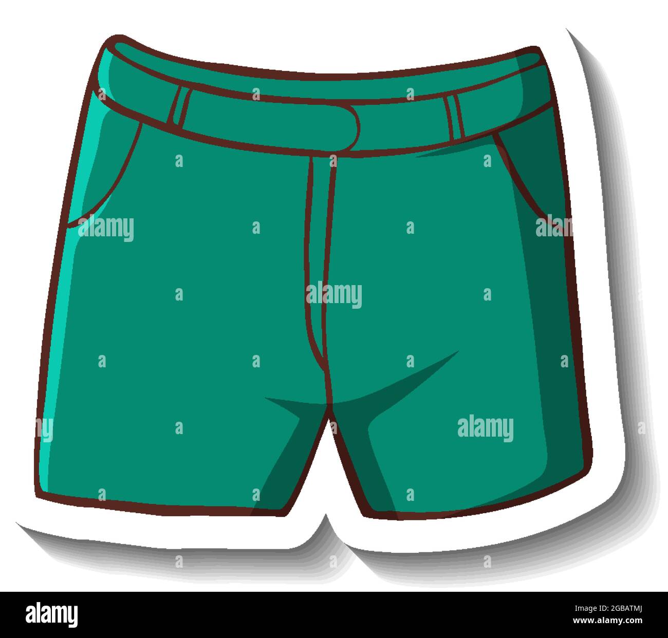 A sticker template with a casual shorts isolated illustration Stock ...