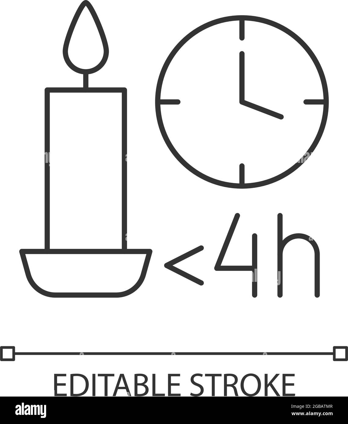 Candle burn time limit linear manual label icon Stock Vector Image