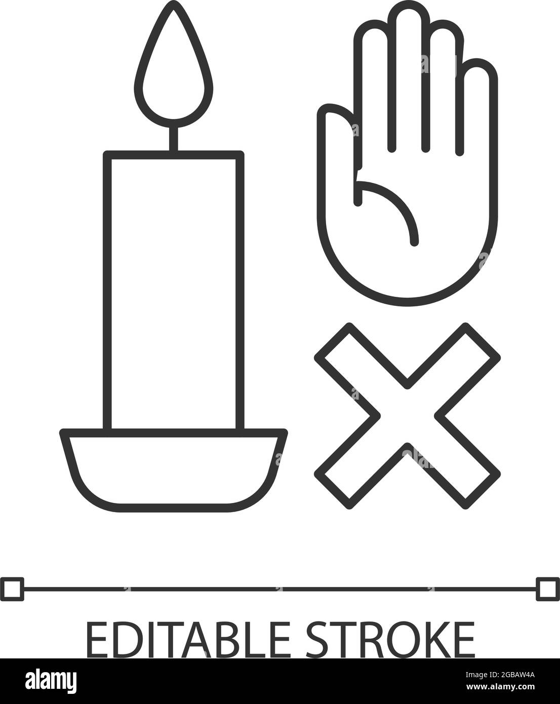 Never touch burning candle linear manual label icon Stock Vector Image & Art Alamy