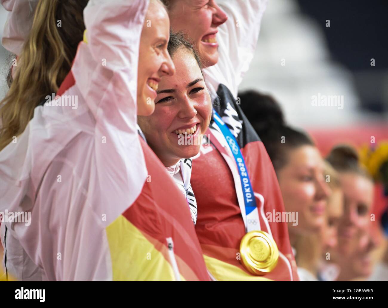 Izu, Japan. 03rd Aug, 2021. Cycling/Track: Olympics, 4000m team pursuit ...