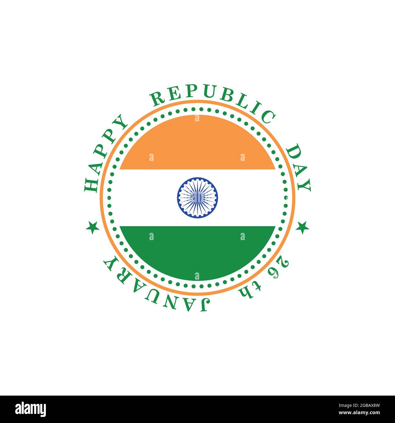 Republic Day India. Greeting banner is Indian national flag. Vector illustration. Stock Vector