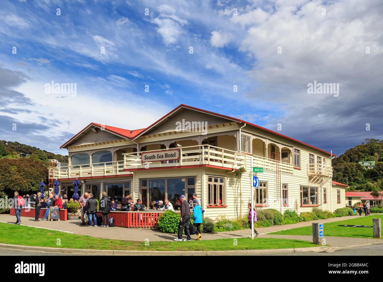The South Sea Hotel in the town of Oban, Stewart Island, New Zealand Stock Photo